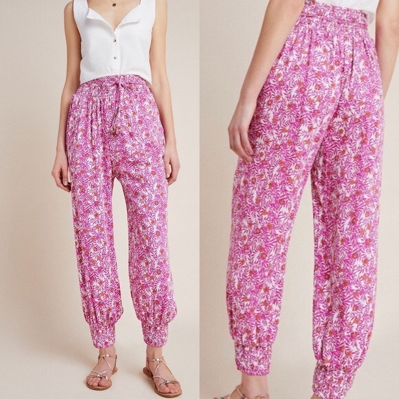 Anthropologie | Abstract Floral Boho Joggers - Picture 8 of 8